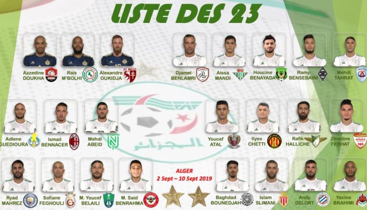 ALGERIE – BENIN EN AMICAL :  LES 23 JOUEURS CONVOQUES