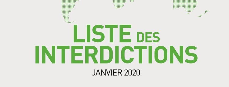 ANTIDOPAGE : LISTE DES SUBSTANCES ET METHODES INTERDITES